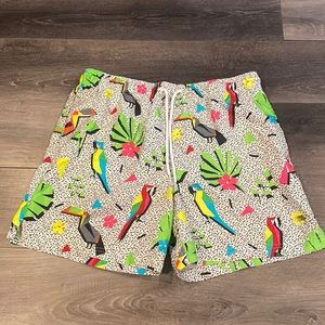 George Tropical Bird Swim Trunks Size L EUC